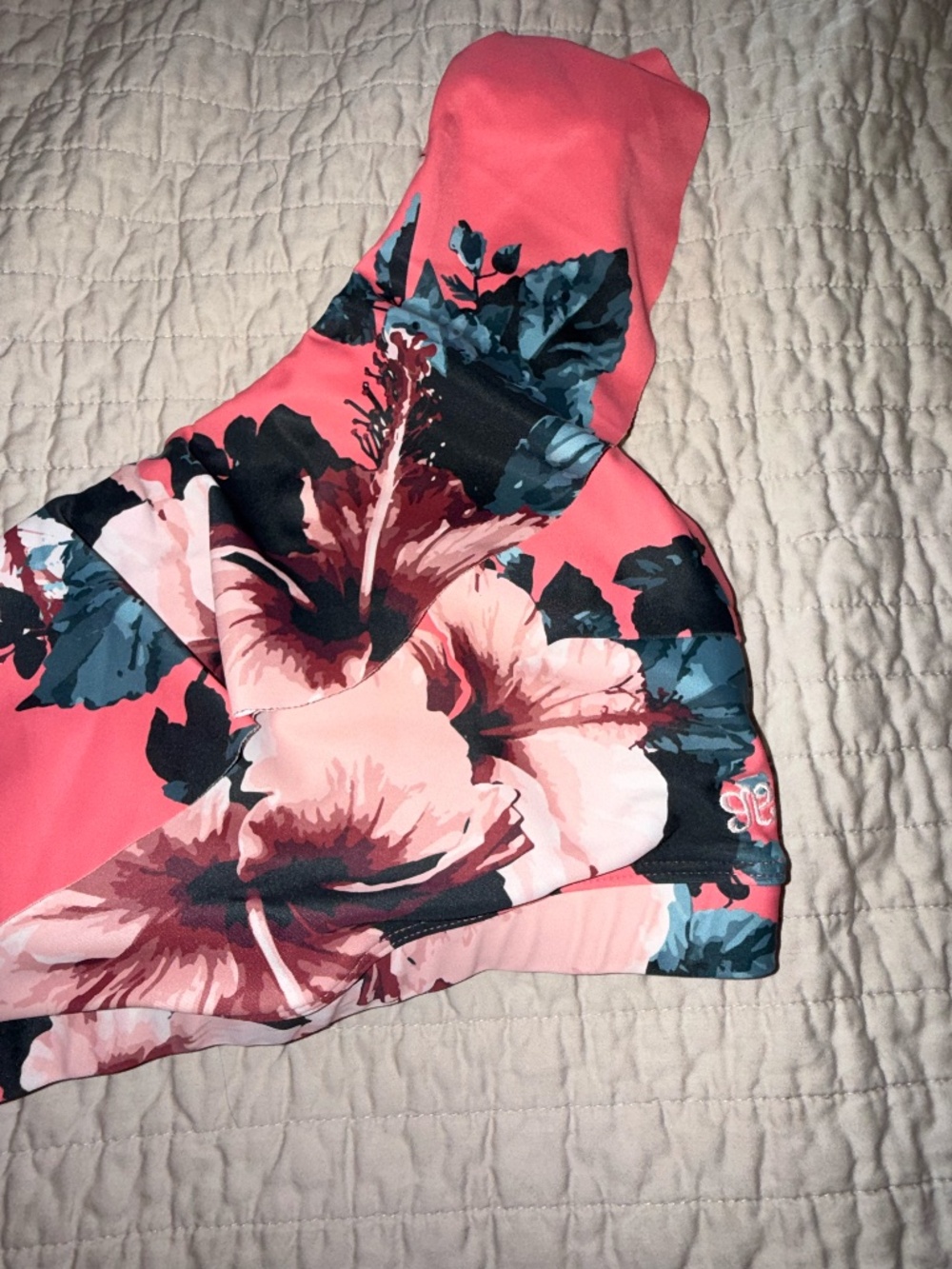 Albion Medium M floral one shoulder swimsuit bikini top icon wave crop ? - Picture 4 of 5